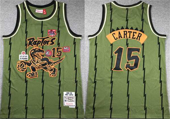 Men%27s Toronto Raptors #15 Vince Carter Green 1998-99 Throwback Stitched Jersey Mixiu->seattle supersonics->NBA Jersey